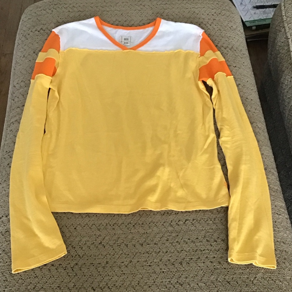 Urban Outfitters BDG Yellow and Orange V-Neck Top